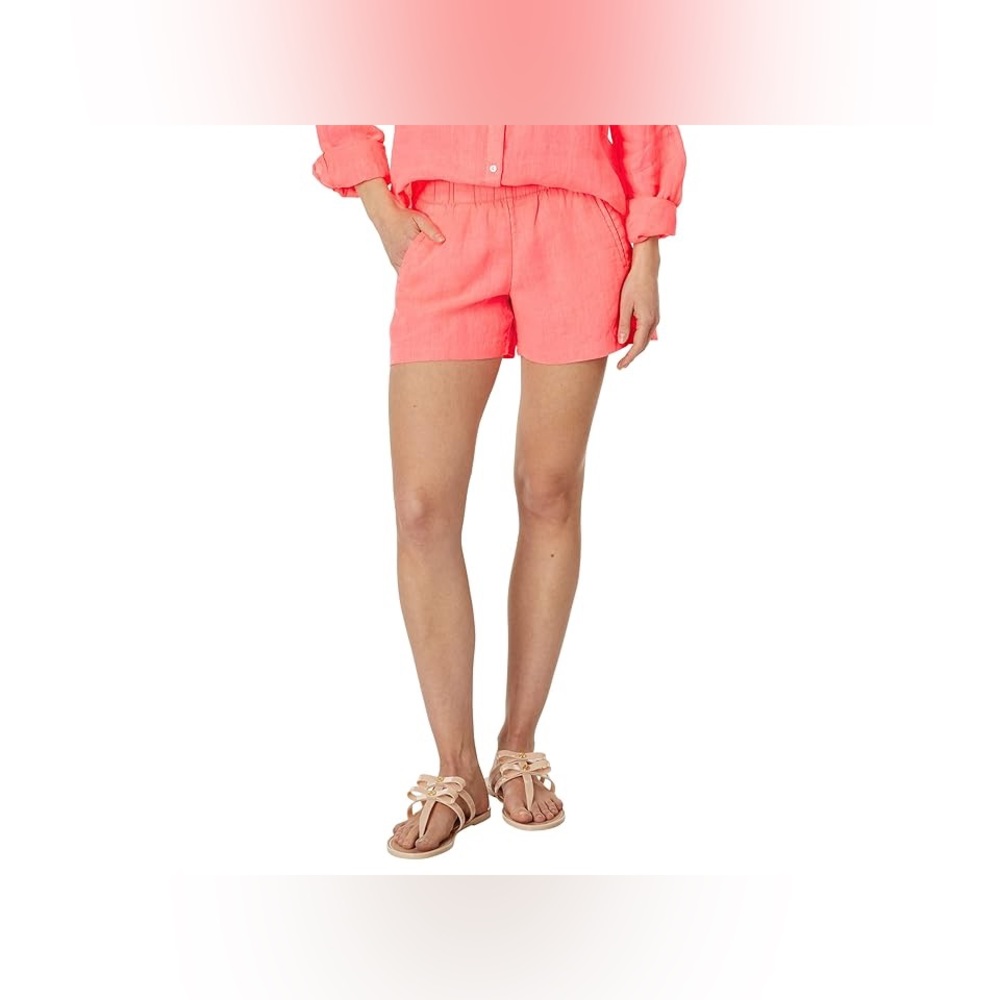 Lilly Pulitzer Orange Linen Shorts - Picture 5 of 5